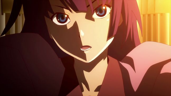 Bakemonogatari 01 Hitagi looks scary