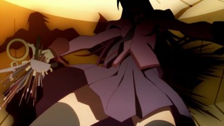 Bakemonogatari 01 Hitagi on Stairs