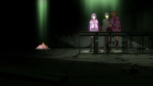 Bakemonogatari 01 Koyomi taller than Hitagi