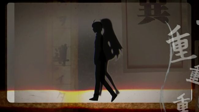 Bakemonogatari 01 Koyomi and Hitagi Silhouette