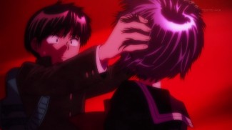 Nazo no Kanojo X 09 Akira grabs Mikotos Head