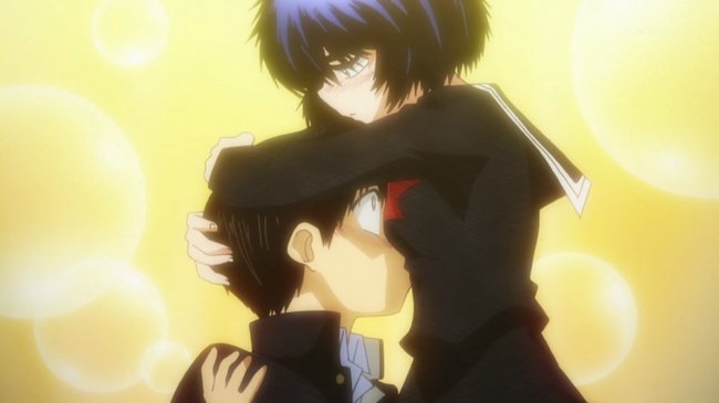 Nazo no Kanojo X 12 Mikoto Glomps Akira