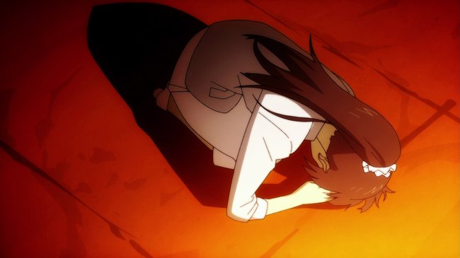 Bakemonogatari 02 Hitagi On Hands and Knees