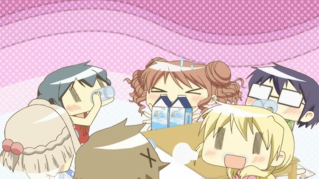 Hidamari Sketch x Honecyomb 03 Milk Mustache