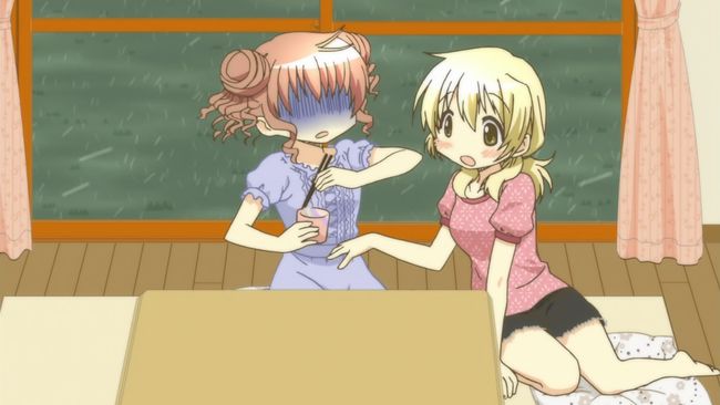 Hidamari Sketch x Honecyomb 03 Miyako Pokes Hiro